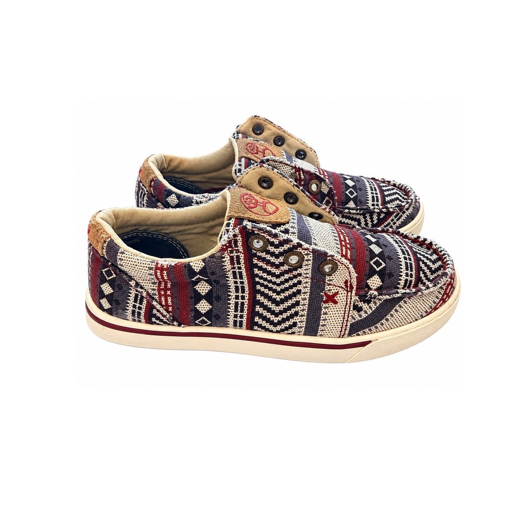 Twisted X Hooey Loper Dark Baja Aztec Slip On Shoes Youth 1M